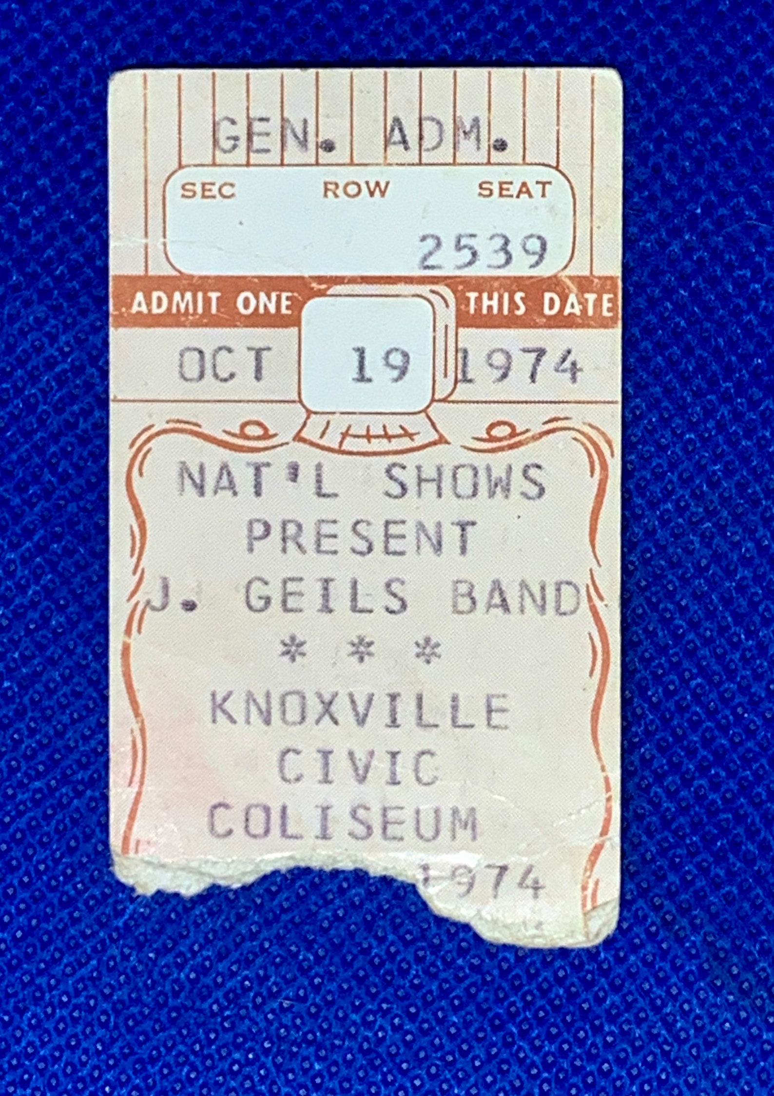 J. Geils Concert Ticket Stub 1974 Vintage Ticket Stub From the Etsy