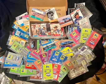 Vintage Petty Racing Food Lion Fan Appreciation Tour 1992 Trading Cards Over 60 Unopened Press Pass Packs with checklist and protective box.