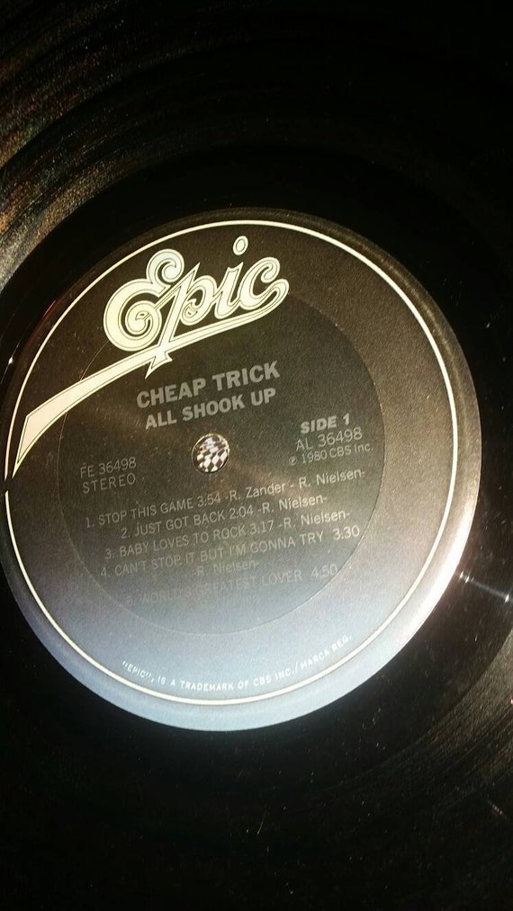 Cheap Trick band signed All Shook Up album COA proof Robin Zander,Rick Nielsen,Tom Peterson star Cheap Trick band signed All Shook Up album COA proof Robin Zander,Rick Nielsen,Tom Peterson star