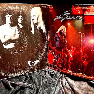 Johnny Winter  And + Johnny Winter Live And Original Texas  Blues Guitar on 2 Vintage Vinyl Record Albums  from the Legend and Blues Master!