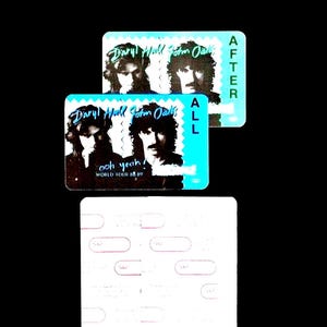Hall and Oats Backstage Passes 1988/89 Ooh Yeah! World Tour. Daryl Hall & John Oates OTTO Cloth Backstage All Access/After Show Passes