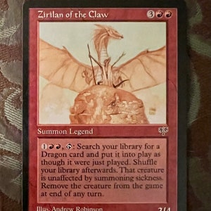MTG Zirilan of the Claw Mirage (tarjeta mágica de lista reservada) Rare 1996 Magic the Gathering Card La lista de reserva nunca se volverá a imprimir Est NM/M