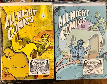 All Night Comics 1# first edition AND #2! Underground comix from Rim Eagen published 1982 and 1985 in excellent unused minty condition!