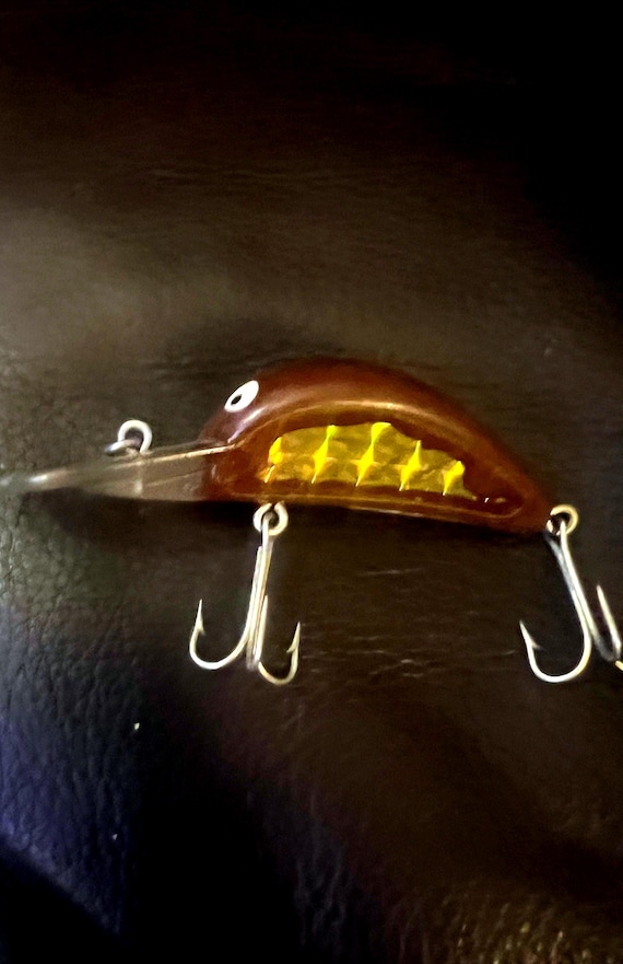 Vintage Heddon Head Hunter Brown Prism Fishing Lure Excellent Some