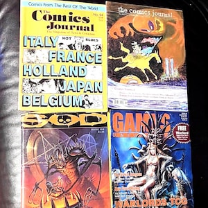 Comics, Gaming, Metal Music Magazine Bundle! Comics Journal #94 pub 1984,  Games Unlimited 1991, SoD #10 6.66 1999 Bonus Comics Journal #239