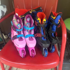 Barbie and Hot Wheels 1990’s Inline Skates / Roller Blades Youth size adjustable.