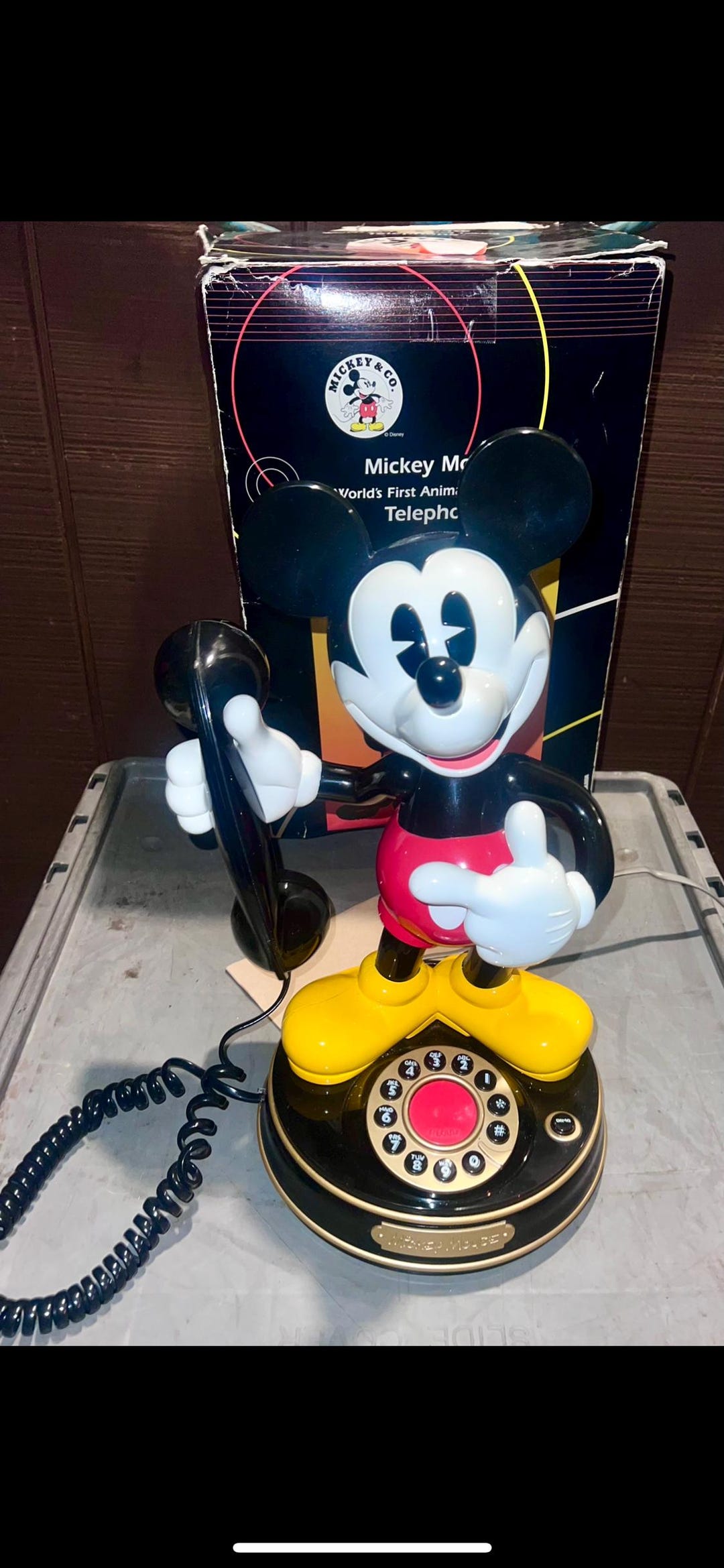 Mickey Mouse Phone Original Box Vintage 1997 World's 1st
