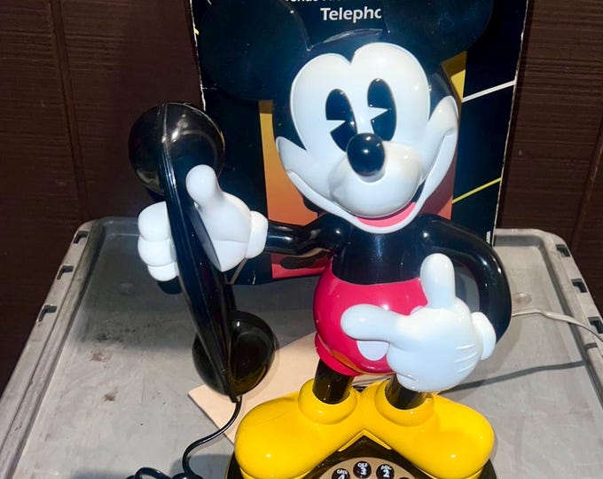 Mickey Mouse Phone Original Box Vintage 1997 World's 1st Animated ...