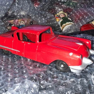 Structo Vtg RED  #1 Cadillac Auto Transport Pressed Steel Carrier Rare Pressed Steel  1950's  Made in the USA