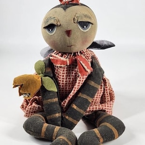 Lady Bug Unique Artist Made Garden Friend Buddy Plush or Excellent Garden theme display piece with water can, seed packs and similar items.