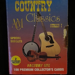 Country Music Trading Cards 1992 Country Classics Complete Base Set 1-100 and 2 Hologram Cards! All your favorite all time classic country!