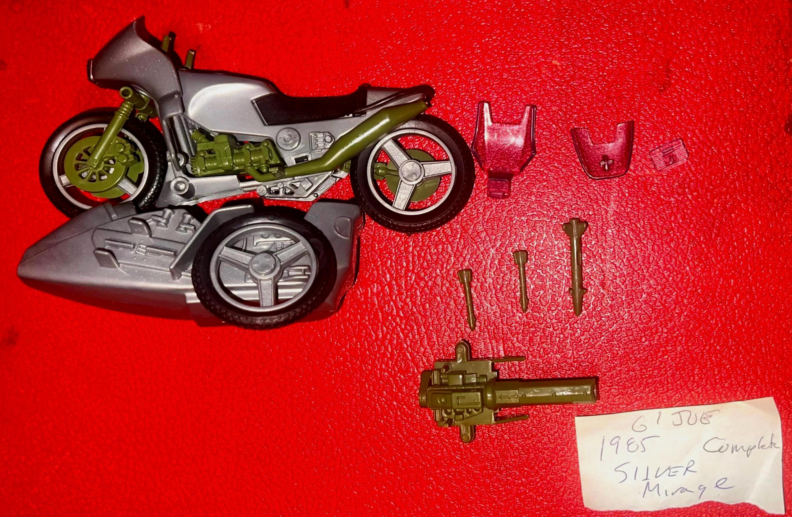 G. I. Joe 1985 Silver Mirage Motorcycle and Sidecar! A Real