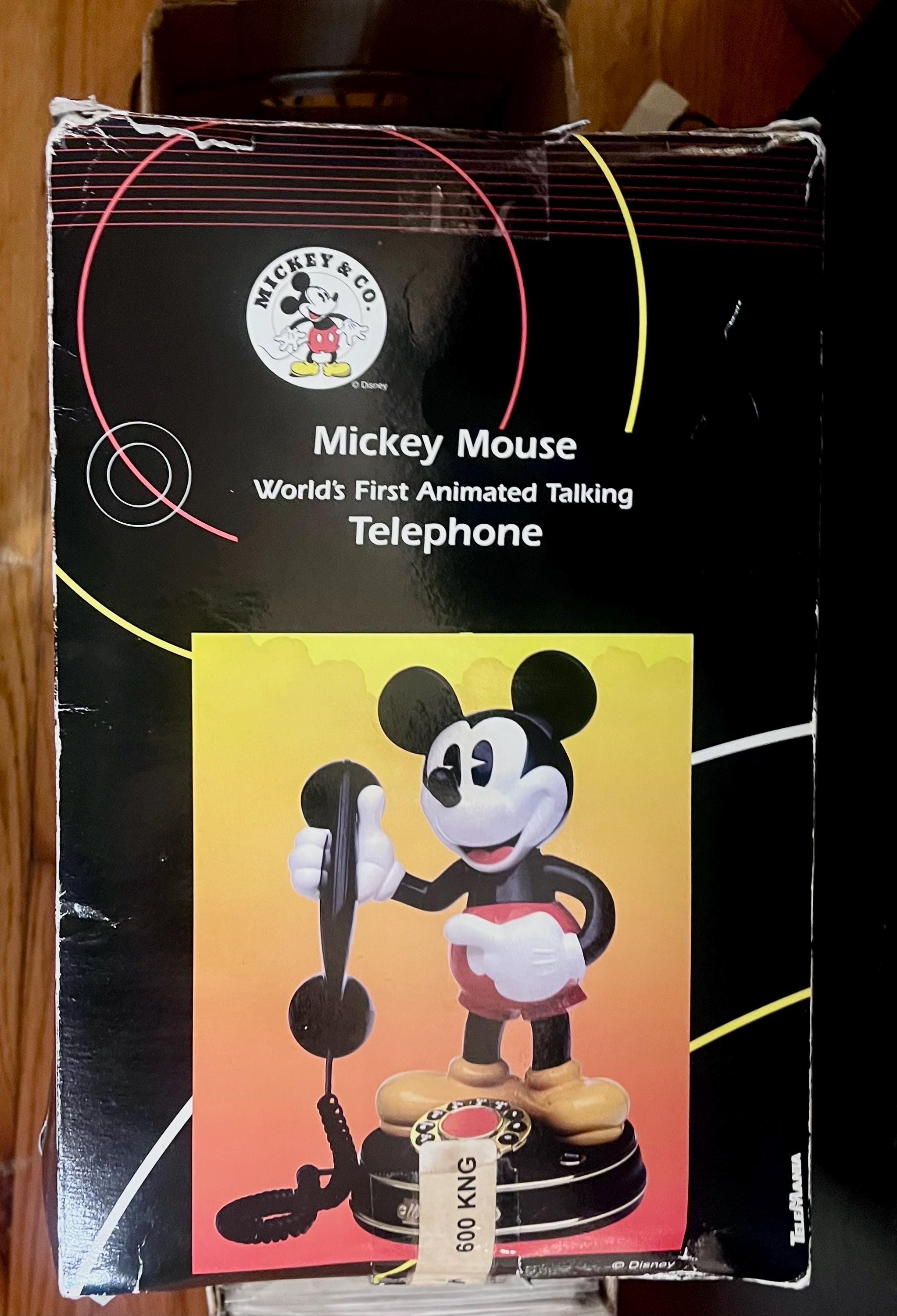 Mickey Mouse Phone Original Box Vintage 1997 World's 1st Animated
