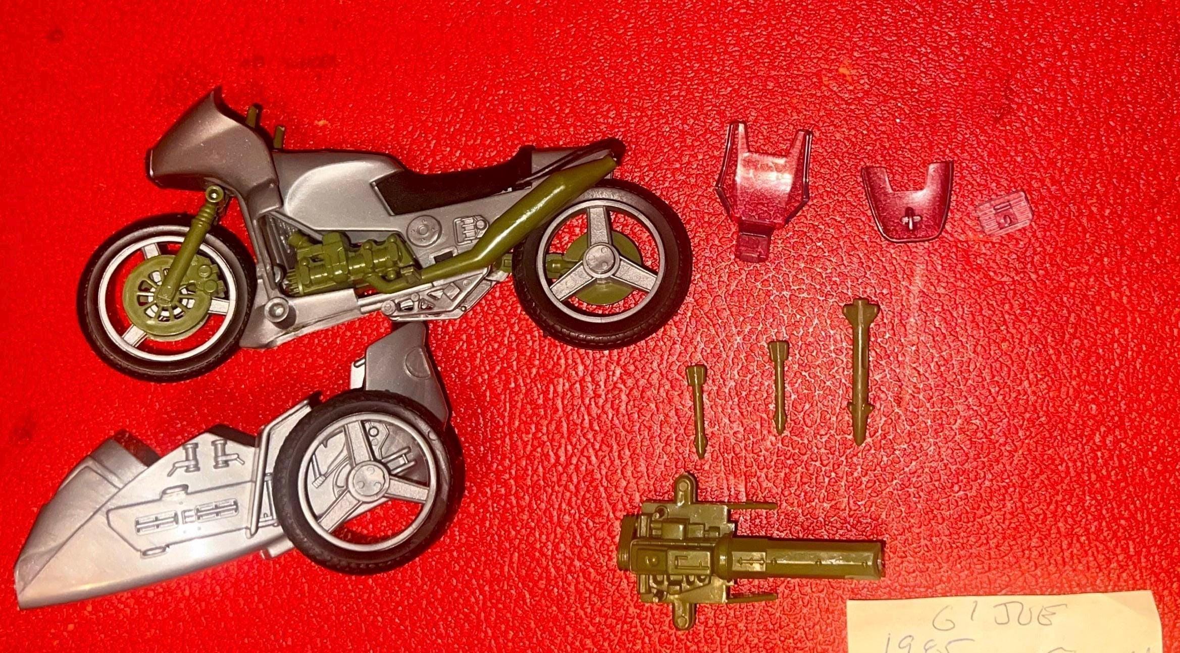 G. I. Joe 1985 Silver Mirage Motorcycle and Sidecar! A Real