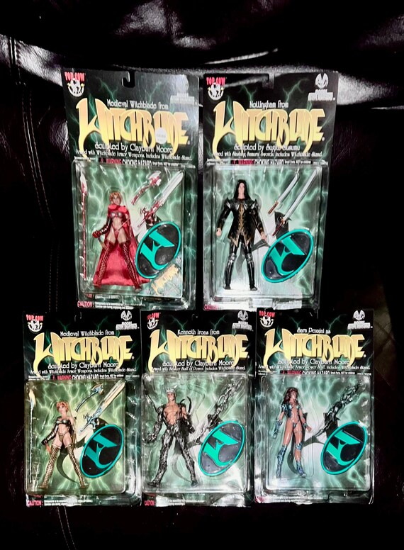 『WITCHBLADE（ウィッチブレード）』アクションフィギュア４種 Witchblade Action Figures Set of All 5 Vintage 1998 Comic Book