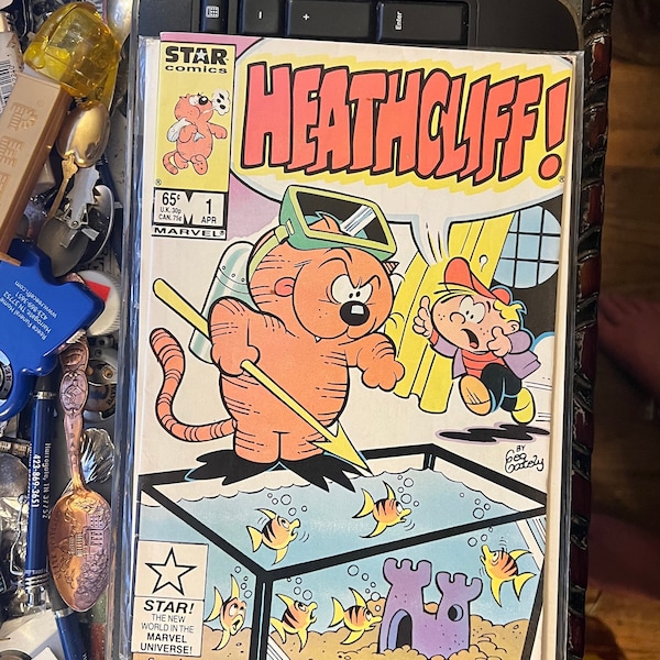 Heathcliff #1 (1985 Marvel/Star Comics) April 1985 First Issue 1st Edition Comic Book version of the popular comic strip cat, Heathcliff.