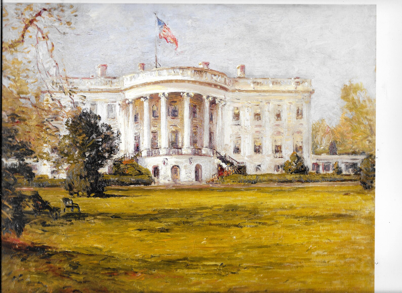 White House in Spring c. 1940 Historical White House art | Etsy