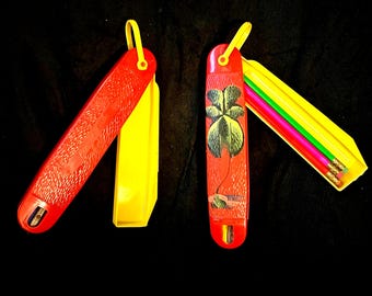 Vintage 1950s Pocket Knife Style Pencil Sharpener Box