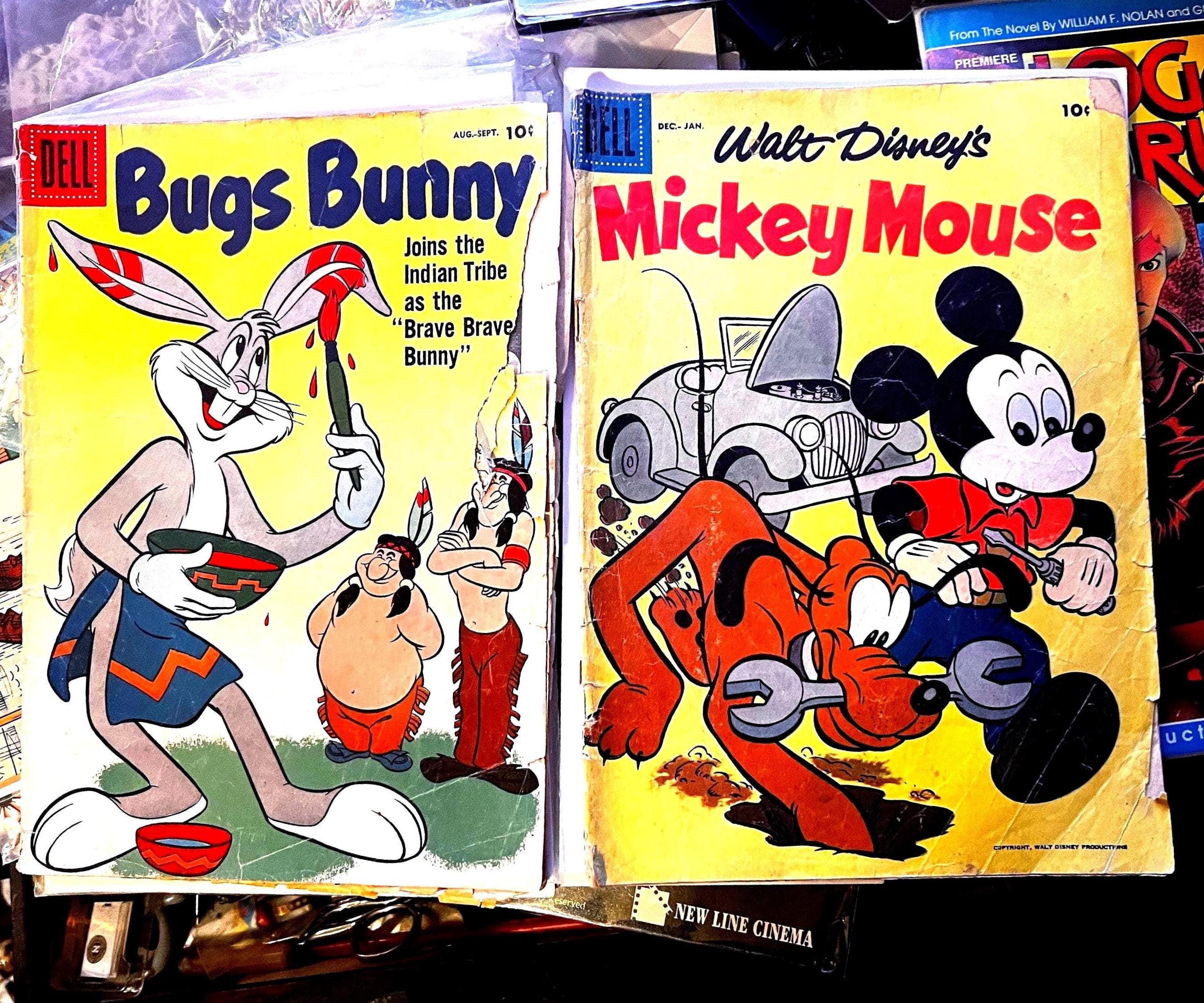 Mickey Mouse #57 & Bugs Bunny #56 Vintage 10 Cent 1957 Comics 2 4