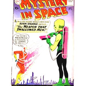 Mystery’s in Space #63 DC Comics Nov 1960 w/ Adam Strange. Carmine Infantino, Sid Greene, Murphy Anderson 36 Pages Cover price 0.10 Cents