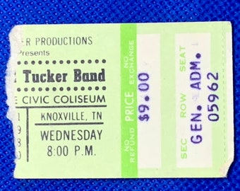 Marshall Tucker Band Concert Ticket Stub from June 6, 1980  Worldwide Texas Tour - Knoxville Civic Coliseum, Knoxville, Tennessee