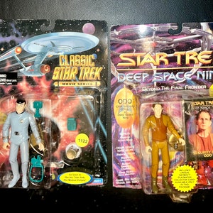 Star Trek Action Figures Classic, Deep Space 9, Generations & The Next Gen. Commander Spock, Cpt. Picard as a Romulan, Chief Odo, Mr Soran
