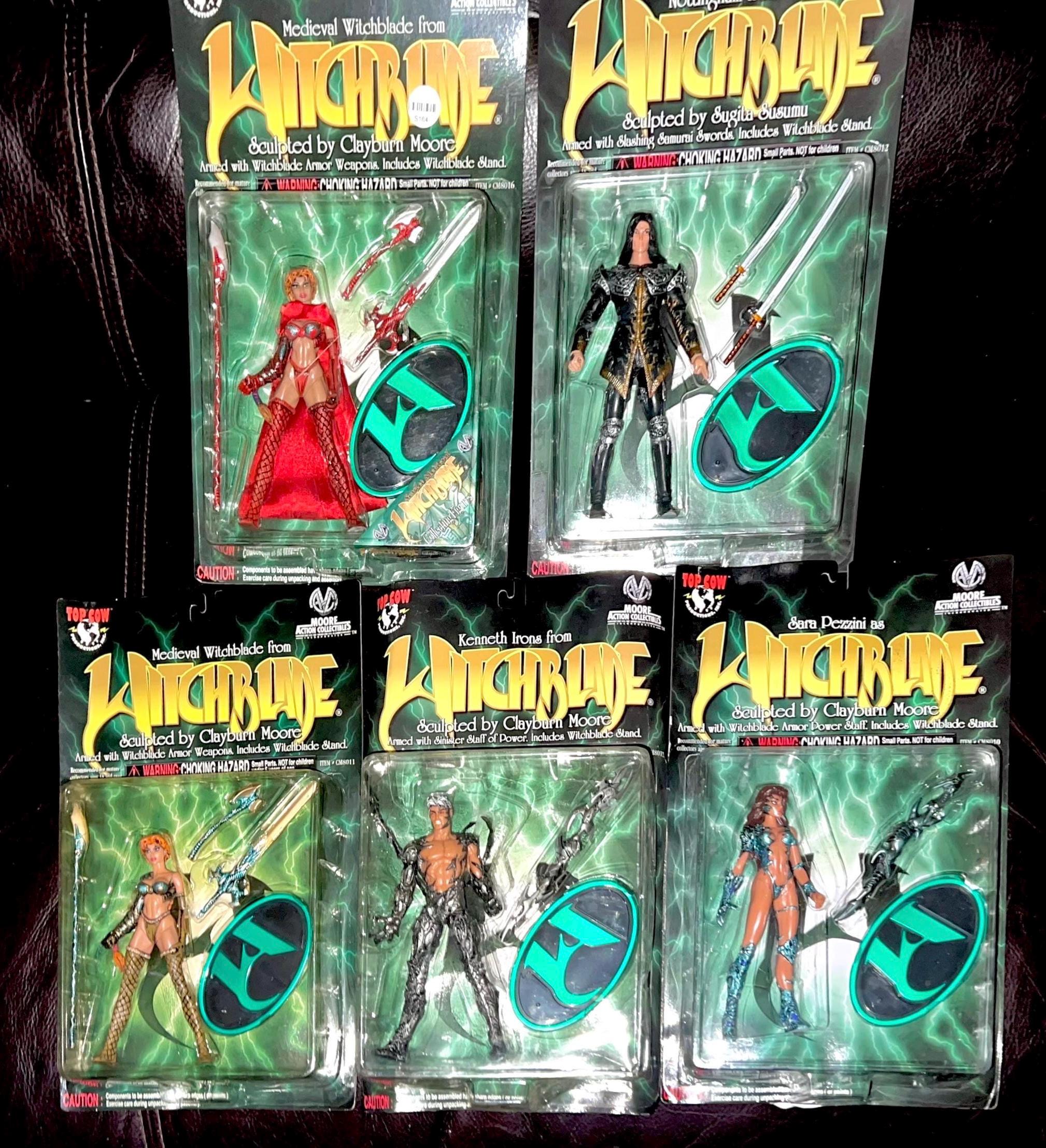 Witchblade Action Figures Set of All 5 Vintage 1998 Comic Book