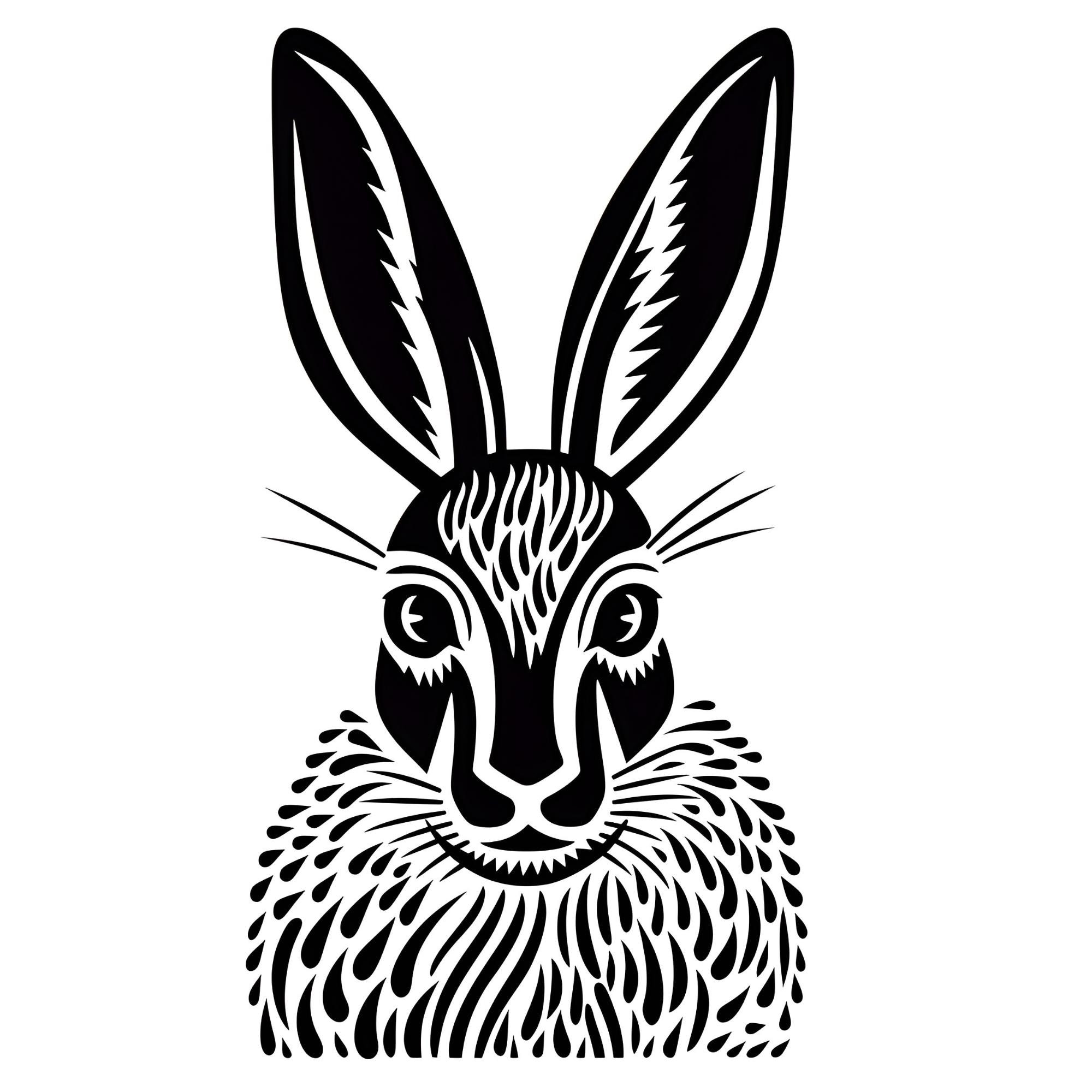 12 Abstract Wildlife Hare Linocut Woodcut Tracing Designs - A4 A5 ...
