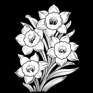 12 Floral Linocut Inspired Coloring Pages - Tracing Templates - PDF ...