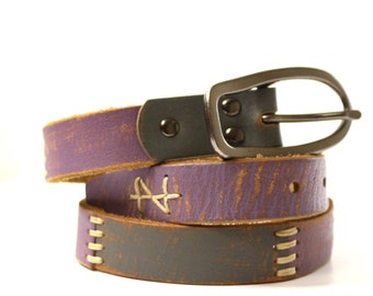 Vintage Leather Belt, Colorful belt