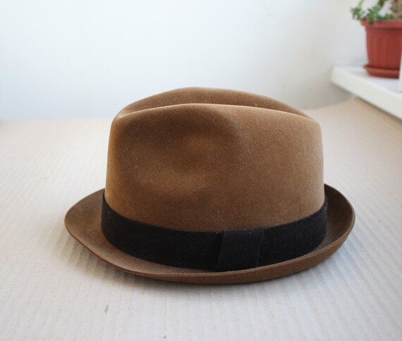 mens fedora hat brown