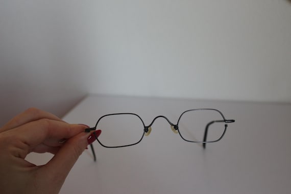 Fielmann Vintage Rectangular Eyeglasses, Black Me… - image 11