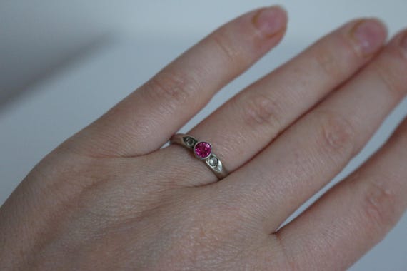 Vintage Soviet Silver 875 Ring with Ruby, USSR Je… - image 5