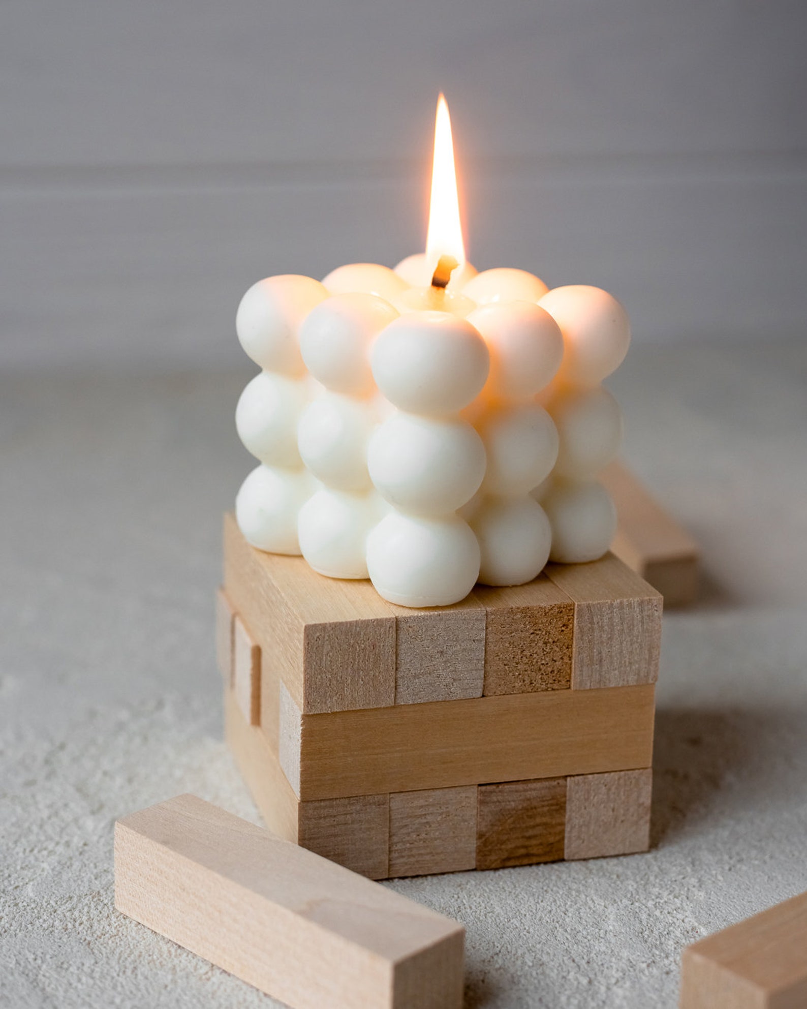 Soy Wax Bubble Cube Candle Interior Candles Wedding Gift Etsy