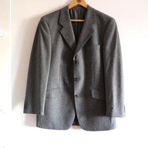 Vitale Barberis Canonico Gray Wool Blazer, Made in Italy, Casual Formal Coats Blazer