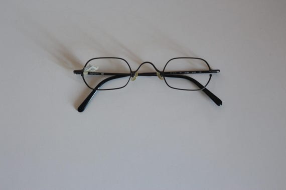 Fielmann Vintage Rectangular Eyeglasses, Black Me… - image 1