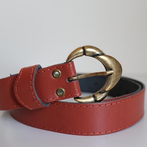 Tan Faux Leather Belt: Retro Hippie Style