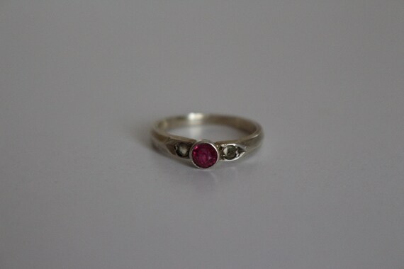 Vintage Soviet Silver 875 Ring with Ruby, USSR Je… - image 3