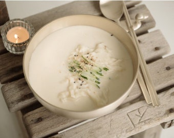 Korean Premium Traditional Handmade Tableware Bronzeware BANGJJA YUGI  - Noodle Bowl 한국 유기 신연엽면기