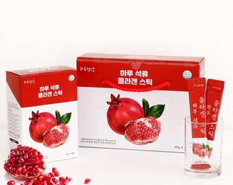 Korean Pomegranate Collagen Jelly Sticks 0.7oz 20g × 30 Sticks Fish Collagen Healthy