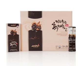 Korean Black Garlic Concentrated Extract [0.3oz / 10ml] × 60 Stick  For One Month Low Temperature Concentration Method - Origin Korea