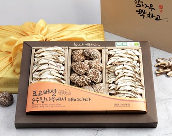 koreanische 100% natürliche getrocknete Shiitake-Pilze schwarze Blume ganze 100g Scheibe 170g gemischtes Geschenkset