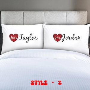 Personalisierte Paare Mr.&Mrs. Kissenbezug Set Benutzerdefinierte His/Hers Kissenbezüge mit lustigen romantischen Designs Hochzeit/Jubiläum Geschenk-Made in den USA