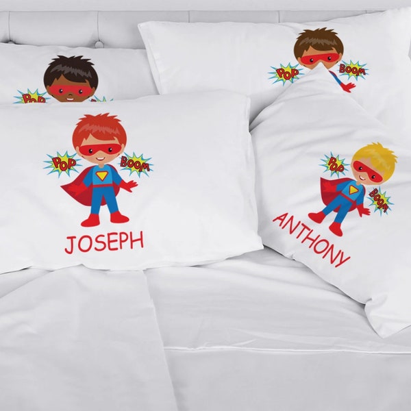 Personalized Kids SuperHero Pillowcase | Made in USA | Pillowcase for kids