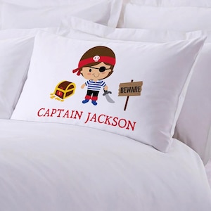 Personalized Pirate Sleeping Pillow - Custom Character & Name for Boys and Girls - Customizable Pirate Pillowcase