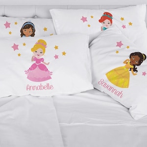 Sweet Dreams Fit for Royalty: Personalized Kids Princess Pillowcases, Customized with Love in the USA!