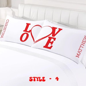 Personalized Couples Mr.&Mrs. Pillowcase Set Custom His/Hers Pillowcases with Fun Romantic Designs Wedding/Anniversary Gift-Made in USA