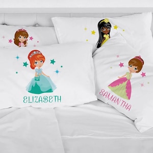 Customized Girls Princess Sleeping Pillowcase | Custom Pillow for Kids - FREE SHIPPING