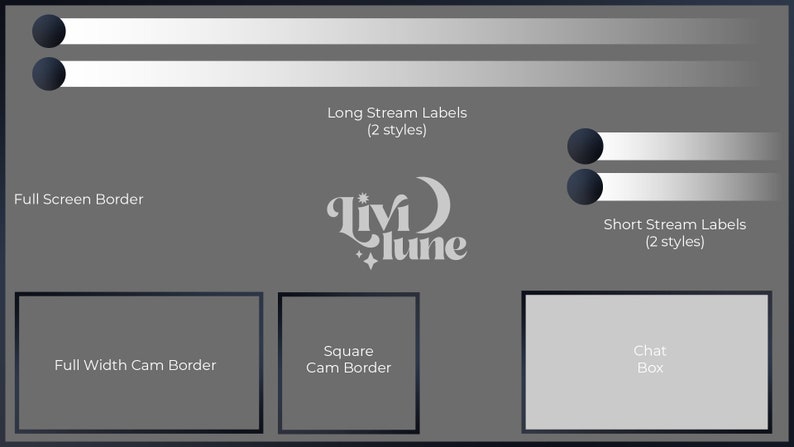 Alerts Twitch Overlays and Animated Scenes Panels Midnight Dreams Stream Graphics Kit by Livilune