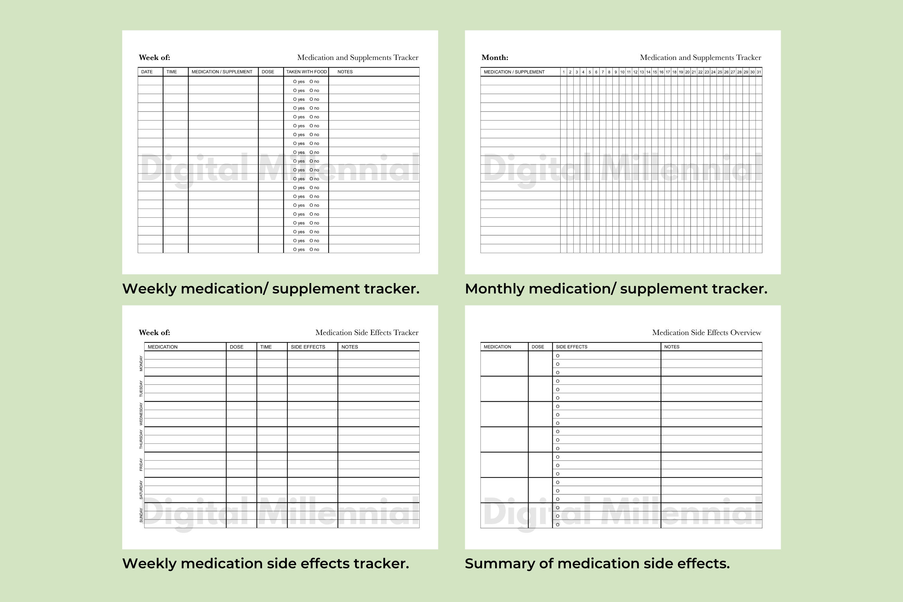 Printable Cancer Patient Journal, Daily Health Planner, Symptoms, Meds ...